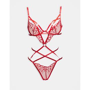 Ann Summers 女士 内衣 Flames Of Passion crotchless 红色上衣