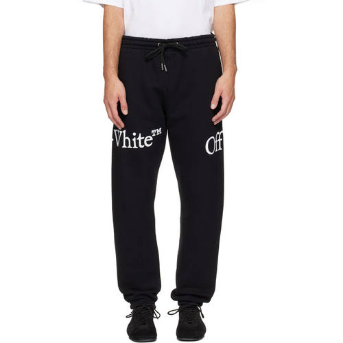 Off-White 男士 运动长裤 黑色 Bookish Scarf Cuffed 长裤