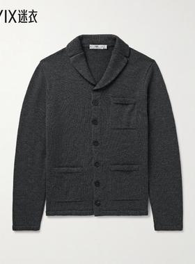 INIS MEÁIN 男款New Pub 夹克羊毛亚麻混纺针织开衫 迷衣时尚