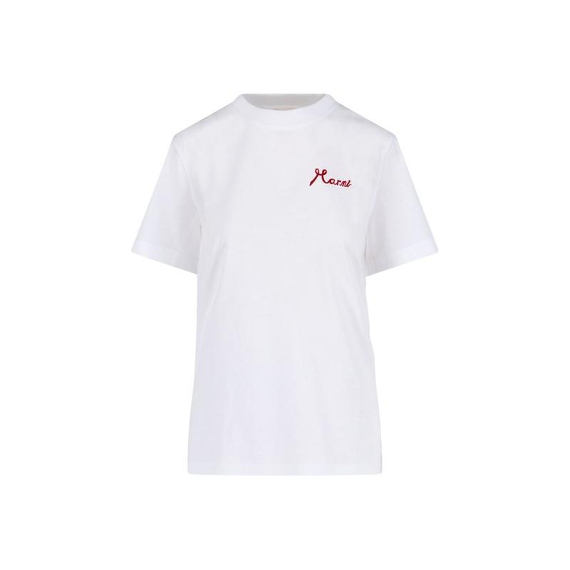 Marni 女士 SS26 T恤 標誌印花短袖圓領T卹