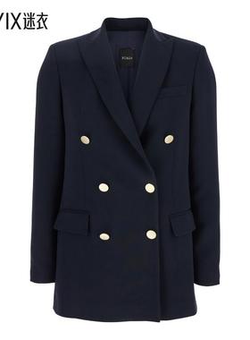 【早秋新品】Plain 蓝色双排扣金色纽扣卡迪女士夹克 迷衣时尚