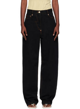 pushBUTTON 女士 牛仔长裤 黑色 Straight 牛仔裤