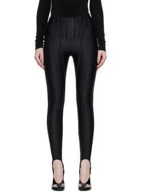Mugler 女士 运动紧身裤 黑色 Corseted 紧身裤