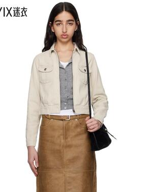 R13 女款灰白色 Cropped Rider 牛仔夹克 迷衣时尚