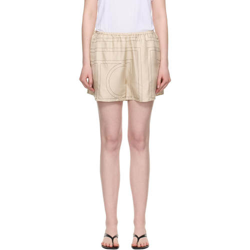 Totême 女士 短裤 灰白色 Monogram Silk PJ