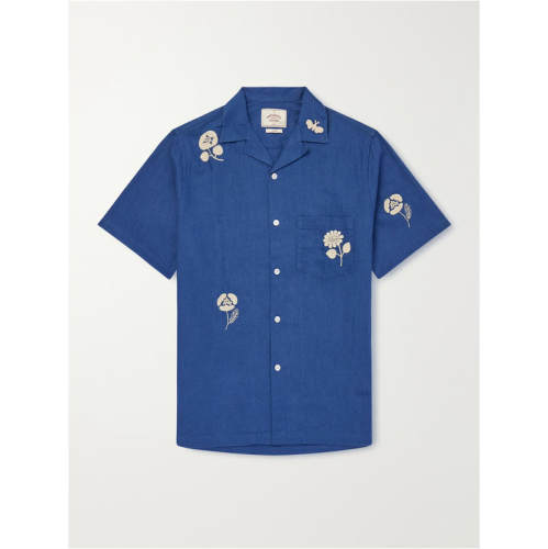 PORTUGUESE FLANNEL 男士 FW26 衬衫 可拆卸领刺绣苎麻