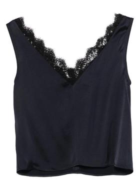 Officine Générale 女士 上衣 LIANA VI V领蕾丝上衣缎面上衣