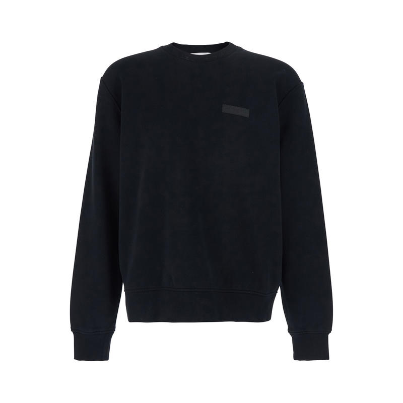 Givenchy 男士 卫衣 Front 黑色圆领带Logo拼缀棉质男士卫衣