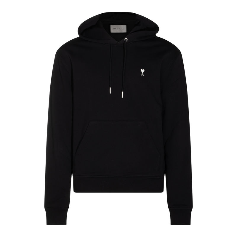 Ami Paris 男士 FW26 卫衣 黑色棉质带帽运动衫