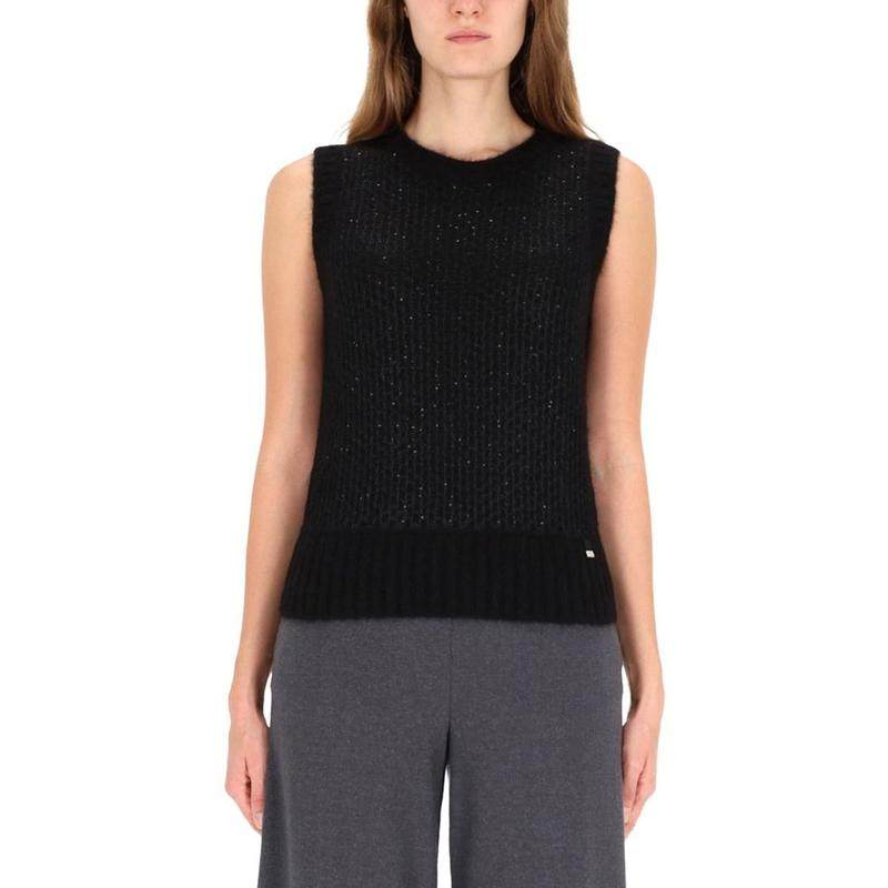 Herno 女士 FW25 马甲 金屬細節短版針織上衣