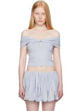 BELLE ANNA 女士 T恤 灰色 Peony 上装