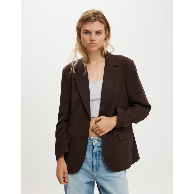 Cotton:on 女士 西装外套 lolita 棉质深色西装外套(oak co-ord)