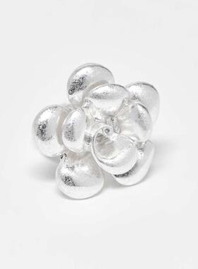 ASOS DESIGN 女士 戒指 Curve 设计精饰花朵色调戒指(银色)