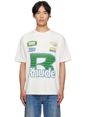 Rhude 男士 T恤 灰白色 Roadway Racing T 恤