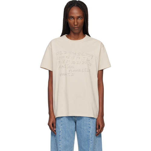 Maison Margiela 马丁·马吉拉 女士 T恤 驼色 Numerical Cotton