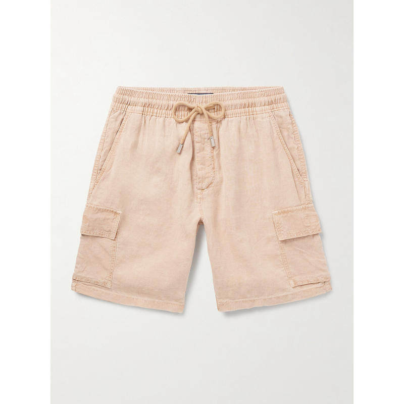 Vilebrequin 男士 短裤 Baie 直筒亚麻抽绳工装短裤