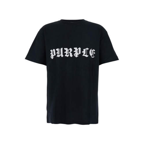 Purple Brand 男士 T恤 Lettering on Front 黑色圆领带Logo棉质