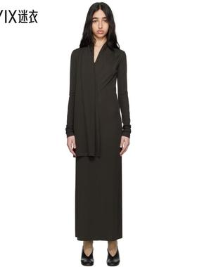 Totême 女士棕色 Overlapped Jersey 连衣裙  迷衣时尚