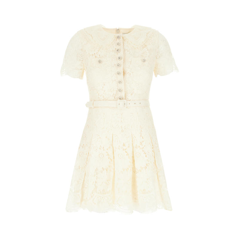 Self-Portrait 女士 FW25 短款连衣裙 laces 奶油色连衣裙