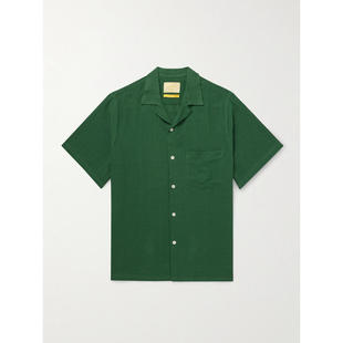 PORTUGUESE FLANNEL 男士 FW25 衬衫 粒纹可拆卸领棉/薄纱衬衫