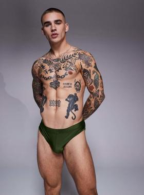 ASOS DESIGN 男士 泳裤 设计绿色泳裤