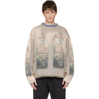 WHO DECIDES WAR BY EV BRAVADO 男士 卫衣 灰褐色褪色套头衫