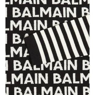 徽标嵌花羊毛混纺童装 Balmain 毛衣 男童 巴尔曼