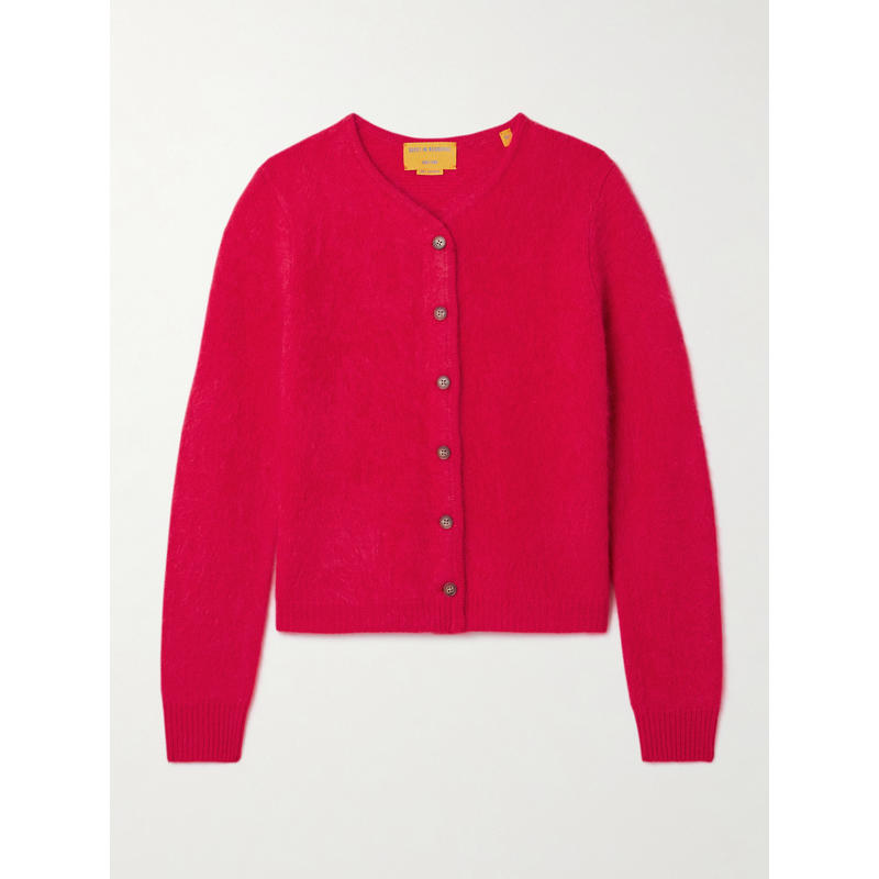 Guest In Residence 女士 SS25 开衫 Grizzly 磨毛山羊绒针织开衫