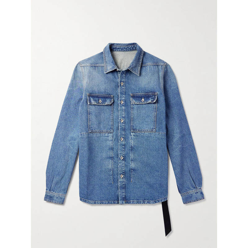 DRKSHDW 男士 SS25 夹克 网状装饰牛仔衬衫式夹克,男装,牛仔外套,淘宝优惠券,粉丝福利购,淘宝优惠卷