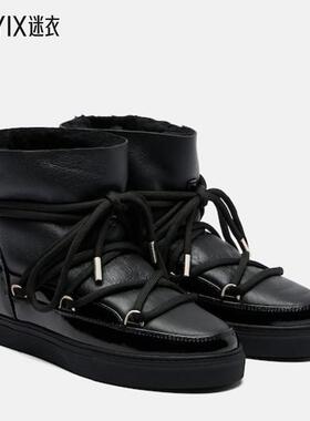 INUIKII 女款光泽皮质雪地靴 迷衣时尚