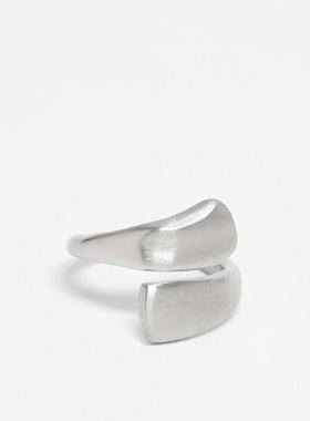 ASOS DESIGN 男士 戒指 设计防水不锈钢戒指(银色)