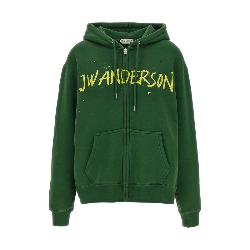J.W. Anderson 女士 SS26 毛衣 JW Anderson 標誌印花拉鍊連帽衫