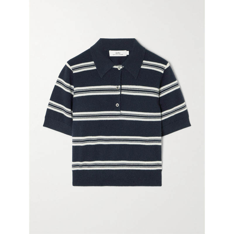 Arch4 女士 POLO衫 Octavia 条纹羊绒Polo衫