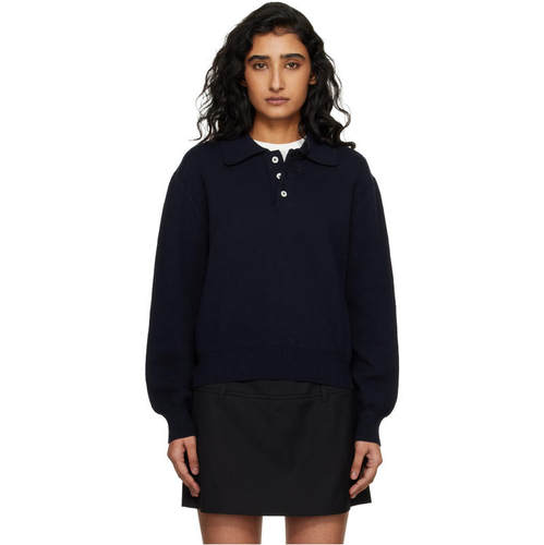 Dunst 女士 POLO衫 海军蓝 Cashmere Collared Polo 衫