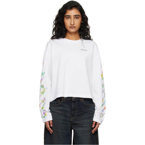 Off-White 女士 T恤 白色 Diagonal Glowing Flower