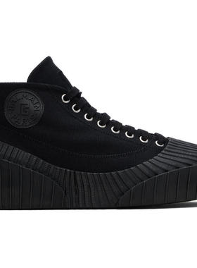 Balmain 巴尔曼 男士 运动鞋 黑色 Riff Low Canvas 高帮