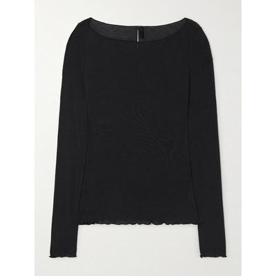 SKIMS 女士 SS26 睡衣 Onyx 船领长袖上衣