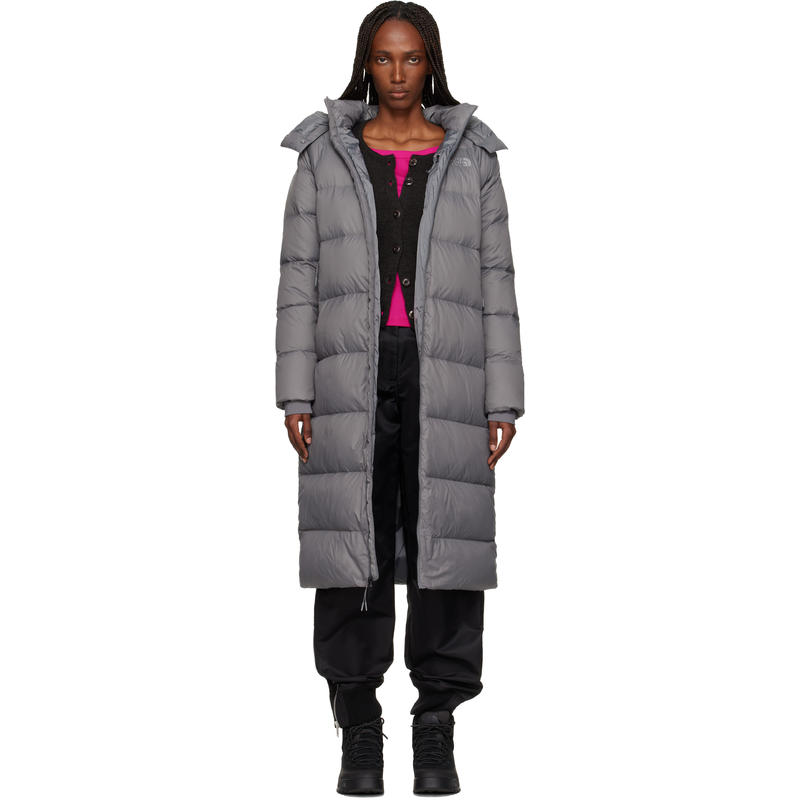 The North Face北面 女士灰色 City Long Hooded 羽绒大衣羽绒服