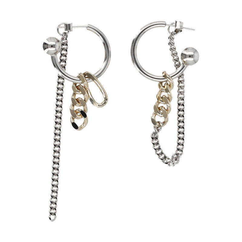 Justine Clenquet 女士 FW25 戒指 Jean mismatched 混合金属耳环