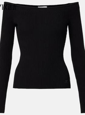 Courrèges 女款露肩罗纹针织上衣 迷衣时尚