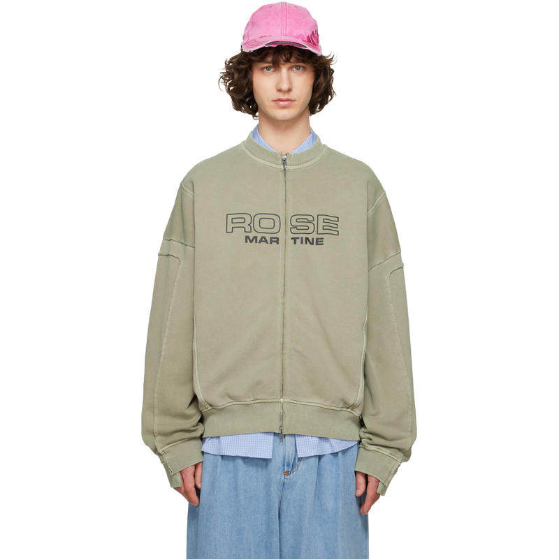 Martine Rose 男士 卫衣 绿色 Zip Up Crew 夹克