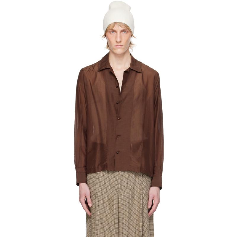 Bode 男士 衬衫 棕色 Heartwood 衬衫