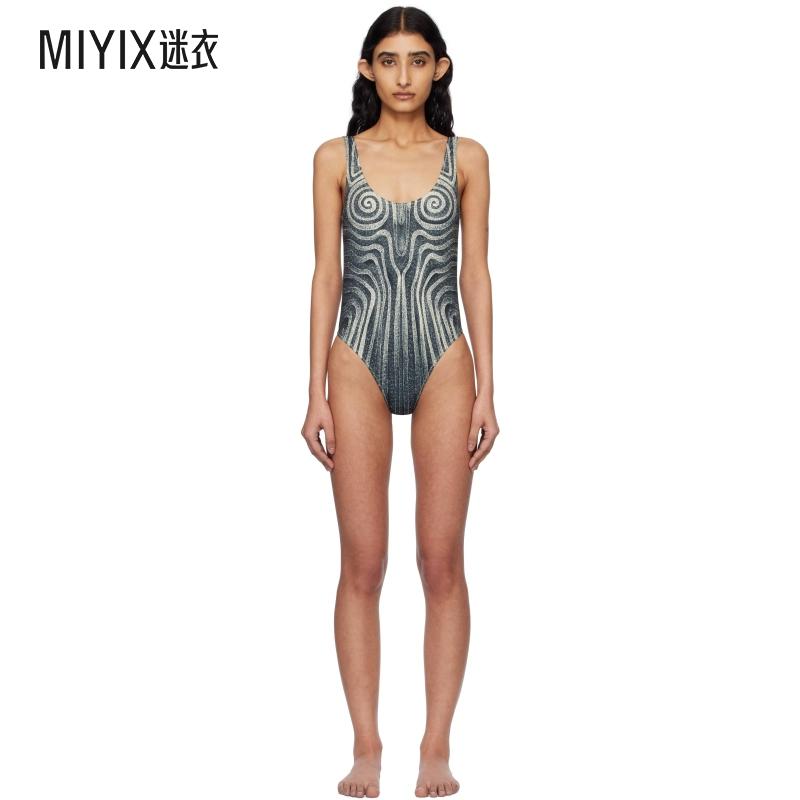 Jean Paul Gaultier高缇耶 女款黑色 The Spirale 连体泳衣 迷衣