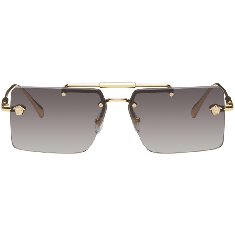 VERSACE范思哲 男士 太阳镜 金色 Medusa Glam 太阳镜