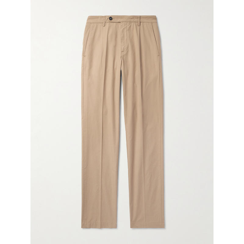 Massimo Alba 男士 FW25 长裤 修身直筒褶裥棉质裤子