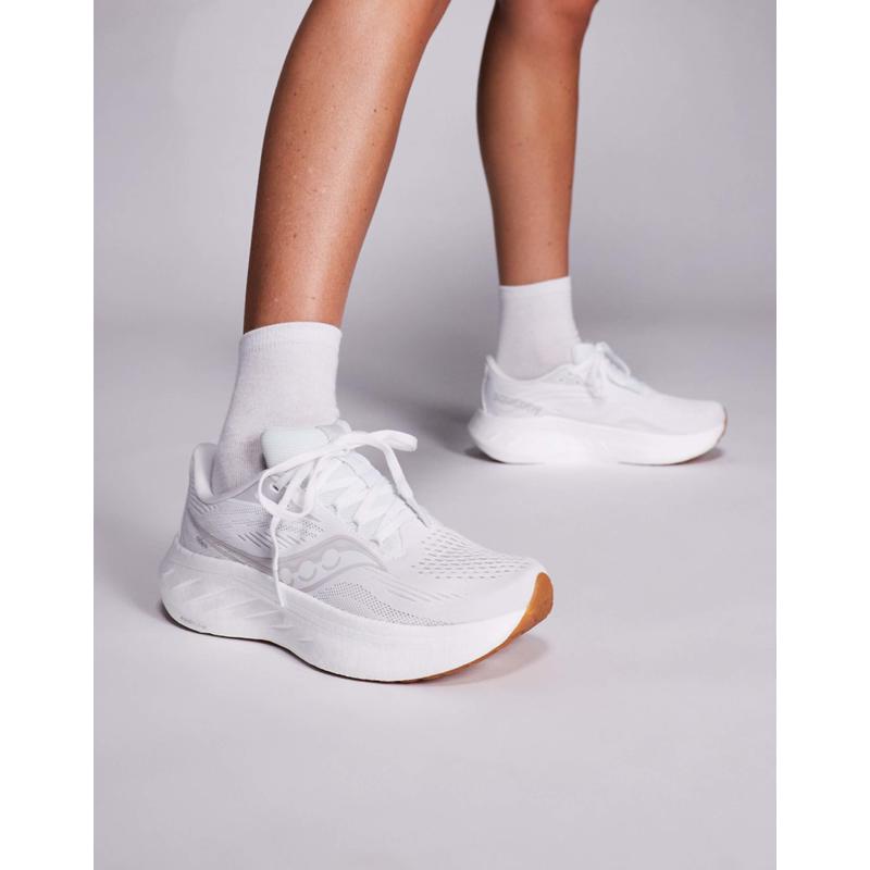 Saucony 女士 运动鞋 Ride 18 running and gum 训练鞋(白色)