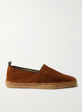 Castañer 男士 麻编鞋 Pablo 绒面革帆布面凉鞋