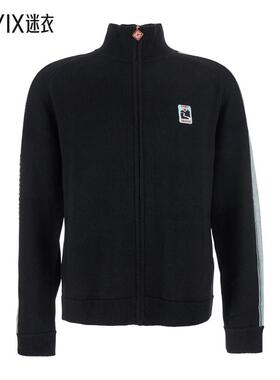 【秋冬新品】Casablanca 男款Front 黑色高领带Logo拼缀羊毛男士