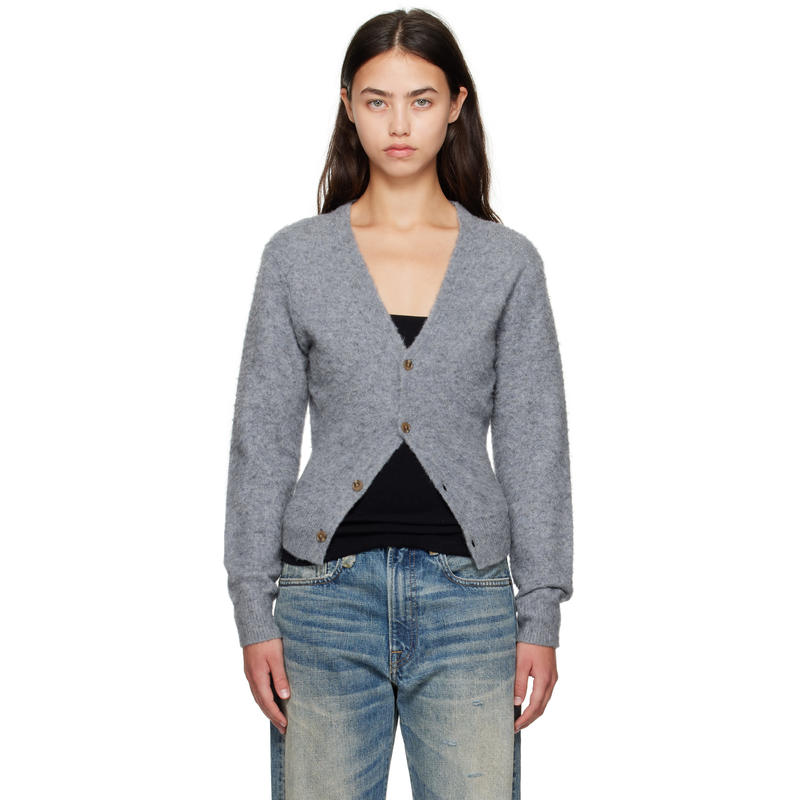 R13 女士 开衫 灰色 Split Hem 开衫