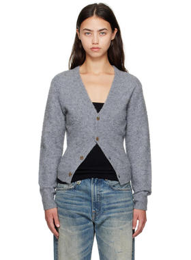 R13 女士 开衫 灰色 Split Hem 开衫